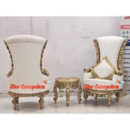 Star Enterprises Wooden Maharaja Heavy Carved High Back Chairs CHR-044 - Image 6