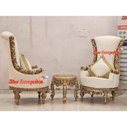 Star Enterprises Wooden Maharaja Heavy Carved High Back Chairs CHR-044 - Image 8