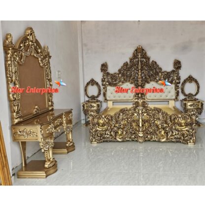 Star Enterprises Wooden Royal Maharaja Bed Design BD-0149 - Image 2