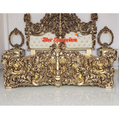 Star Enterprises Wooden Royal Maharaja Bed Design BD-0149 - Image 4