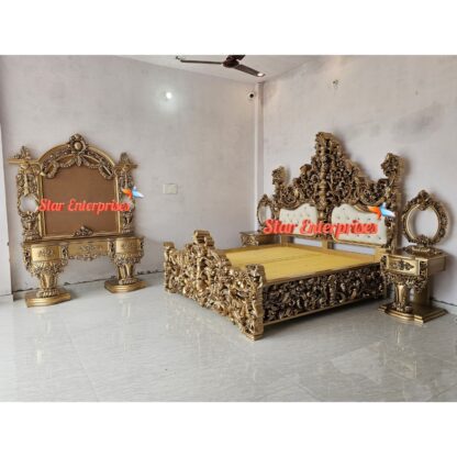 Star Enterprises Wooden Royal Maharaja Bed Design BD-0149 - Image 6