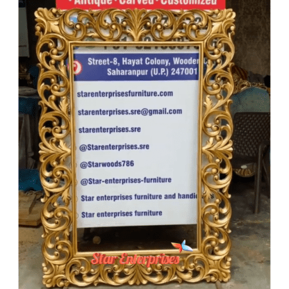 Star Enterprises Teak Wood Antique Mirror Frame MF-061 - Image 3
