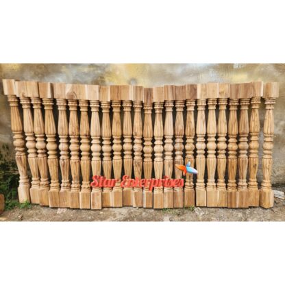 Star Enterprises Teak Wood Antique Railing Pillars Collection PIL-068 - Image 4