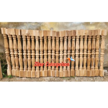 Star Enterprises Teak Wood Antique Railing Pillars Collection PIL-068 - Image 5