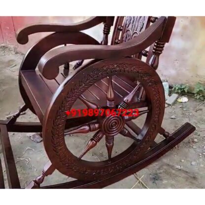 Star Enterprises Teak Wood Antique Rocking Chair BDCH-095 - Image 2