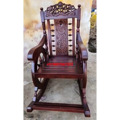 Star Enterprises Teak Wood Antique Rocking Chair BDCH-095 - Image 3