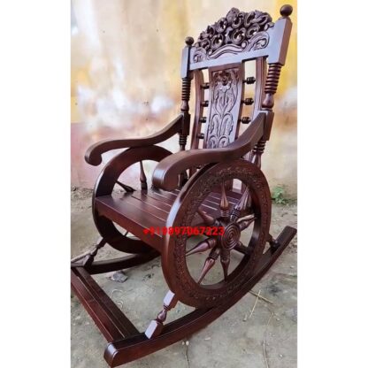 Star Enterprises Teak Wood Antique Rocking Chair BDCH-095 - Image 4