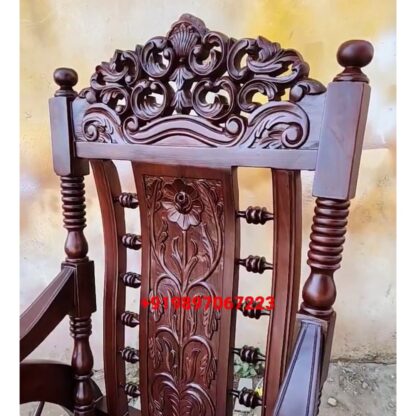 Star Enterprises Teak Wood Antique Rocking Chair BDCH-095 - Image 5