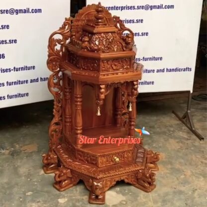Star Enterprises Teak Wood Antique Temple Design TMP-042 - Image 5