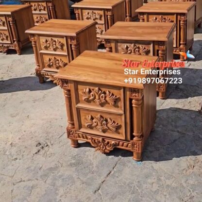 Star Enterprises Teak Wood Bedside Table Collection BDSD-067 - Image 2