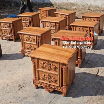 Star Enterprises Teak Wood Bedside Table Collection BDSD-067 - Image 4