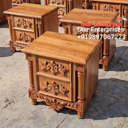 Star Enterprises Teak Wood Bedside Table Collection BDSD-067 - Image 3