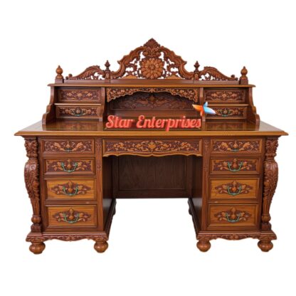 Star Enterprises Teak Wood Vintage Office Table OFD-020 - Image 4