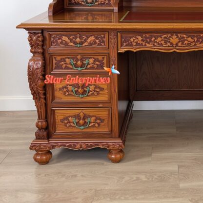 Star Enterprises Teak Wood Vintage Office Table OFD-020 - Image 3
