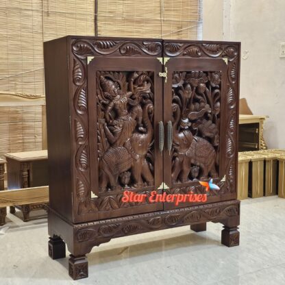 Star Enterprises Wooden Antique Carved Jewellery Storage Unit CHDR-052 - Image 2
