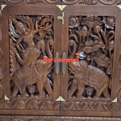 Star Enterprises Wooden Antique Carved Jewellery Storage Unit CHDR-052 - Image 3
