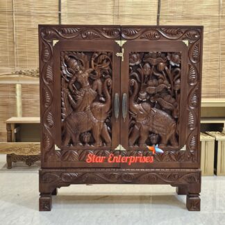 Wooden Antique Carved Jewellery Storage Unit