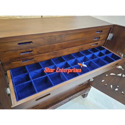 Star Enterprises Wooden Antique Carved Jewellery Storage Unit CHDR-052 - Image 5