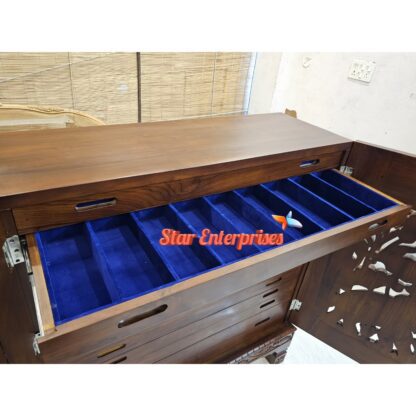 Star Enterprises Wooden Antique Carved Jewellery Storage Unit CHDR-052 - Image 6