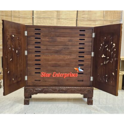 Star Enterprises Wooden Antique Carved Jewellery Storage Unit CHDR-052 - Image 7