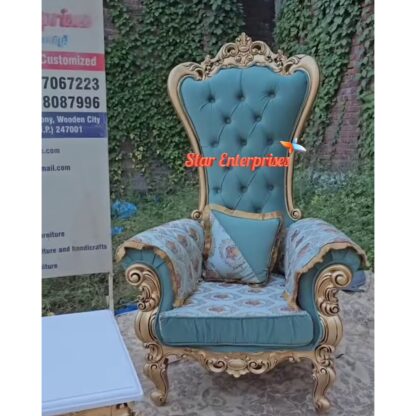 Star Enterprises Premium Teak Wood Maharaja Chair CHR-046 - Image 2