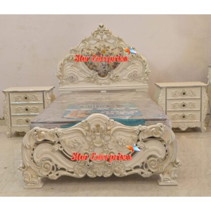 Star Enterprises Wooden Classical Queen Size Bed BD-0150 - Image 3
