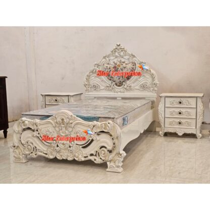 Star Enterprises Wooden Classical Queen Size Bed BD-0150 - Image 4