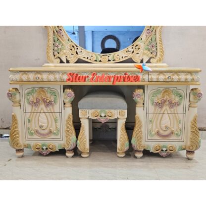 Star Enterprises Wooden Heavy Carved Premium Dressing Table DRSR-063 - Image 5