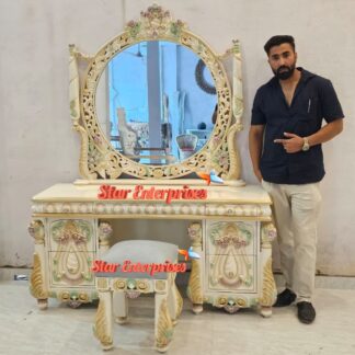 Wooden Heavy Carved Premium Dressing Table