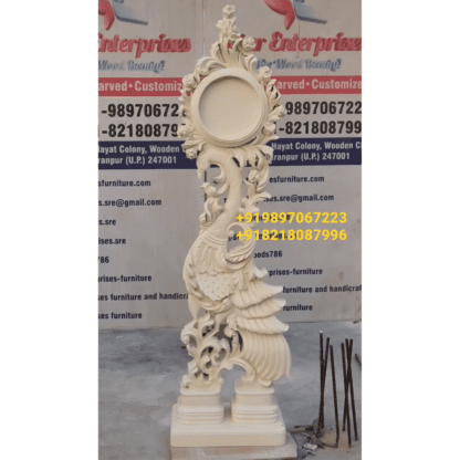 Star Enterprises Wooden Peacock Design Grandfather Clock CL-15 - Image 3