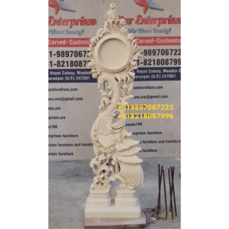Wooden Peacock Design Grandfather Clock (3)