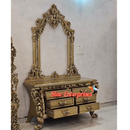 Star Enterprises Premium Teak Wood Royal Dressing Table DRSR-066 - Image 7