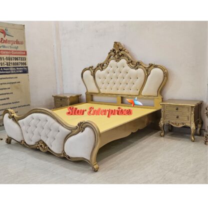 Star Enterprises Teak Wood Classic Bed Design BD-0152 - Image 4