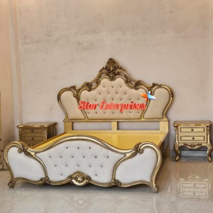 Star Enterprises Teak Wood Classic Bed Design BD-0152 - Image 5