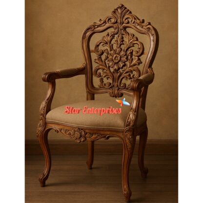 Star Enterprises Teak Wood Classic Bedroom Chairs BDCH-098 - Image 3