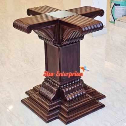 Star Enterprises Teak Wood Dining Table Base DNG-087 - Image 2