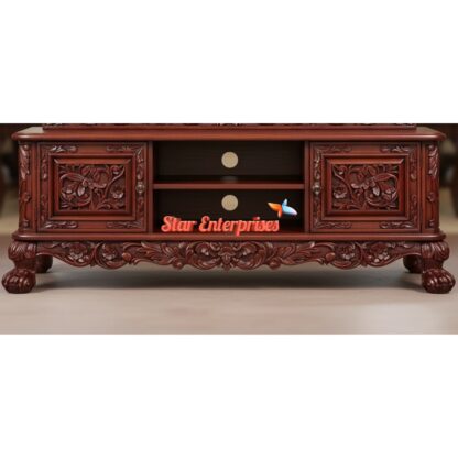 Star Enterprises Teak Wood Handcrafted TV Unit TVCB-041 - Image 2