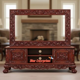 Teak Wood Handcrafted TV Unit
