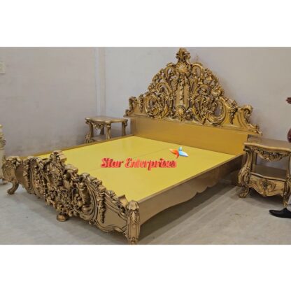 Star Enterprises Teak Wood Royal King Size Bed BD-0151 - Image 5