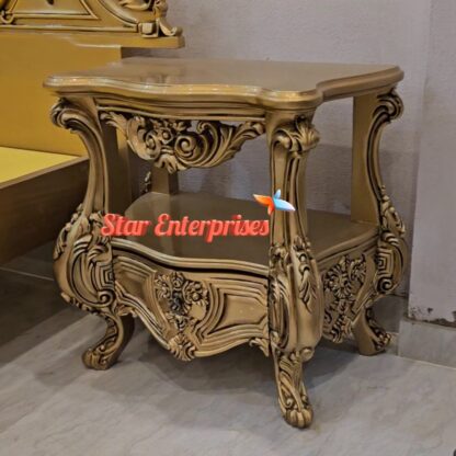 Star Enterprises Teak Wood Royal King Size Bed BD-0151 - Image 6
