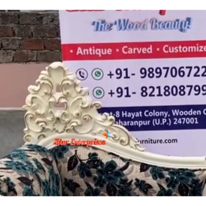 Star Enterprises Wooden Antique Carved Diwan Couch DWN-041 - Image 3