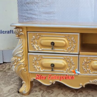 Star Enterprises Wooden Antique Carved TV Unit TVCB-040 - Image 4