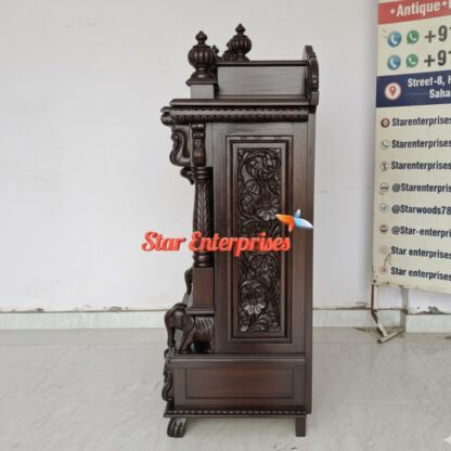 Star Enterprises Teak Wood Antique Carved Temple TMP-044 - Image 2