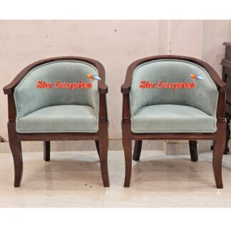 Teak Wood Bedroom Accent Arm Chairs (2)