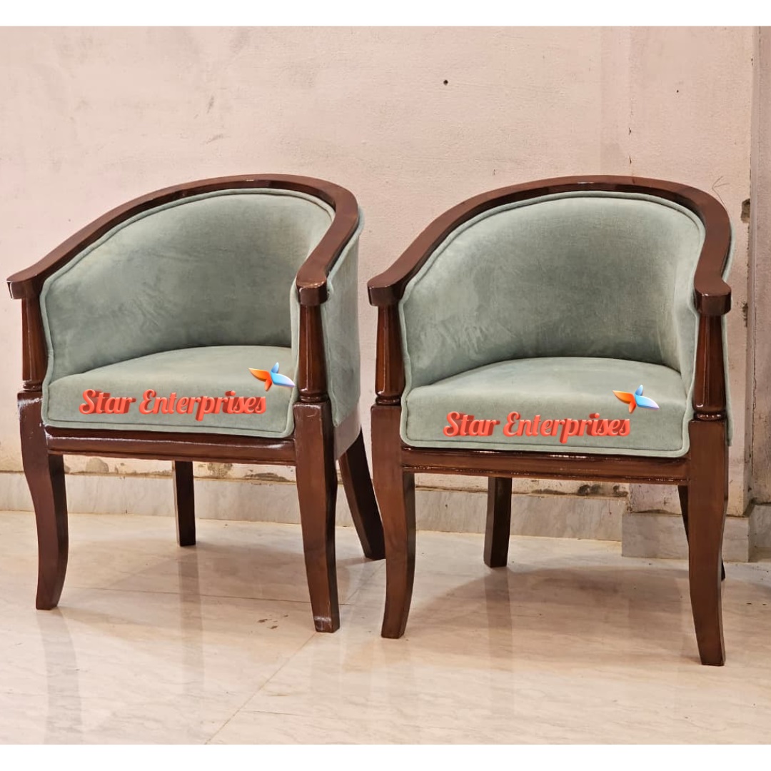 Star Enterprises Teak Wood Bedroom Accent Arm Chairs BDCH-0104 - Image 3