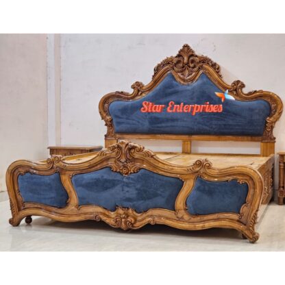 Star Enterprises Teak Wood Handcrafted Double Bed BD-0155 - Image 3