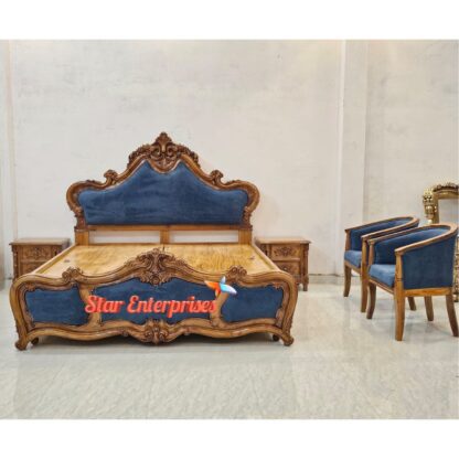 Star Enterprises Teak Wood Handcrafted Double Bed BD-0155 - Image 8