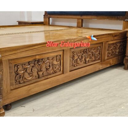 Star Enterprises Teak Wood Handcrafted Double Bed BD-0155 - Image 6