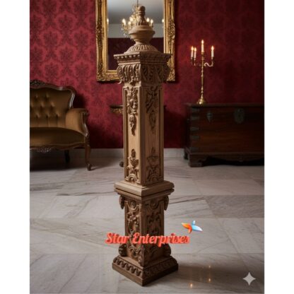 Teak Wood Handcrafted Master Pillar