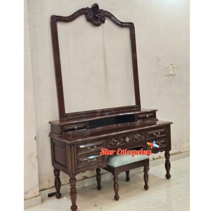 Star Enterprises Wooden Antique Handcrafted Dressing Table DRSR-067 - Image 2